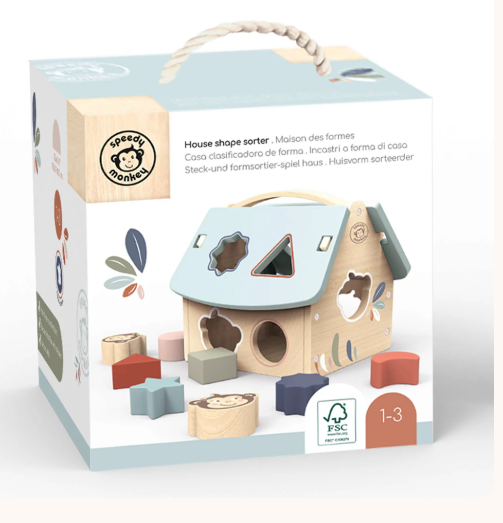 Speedy monkey - House Shape Sorter with 8 blocks