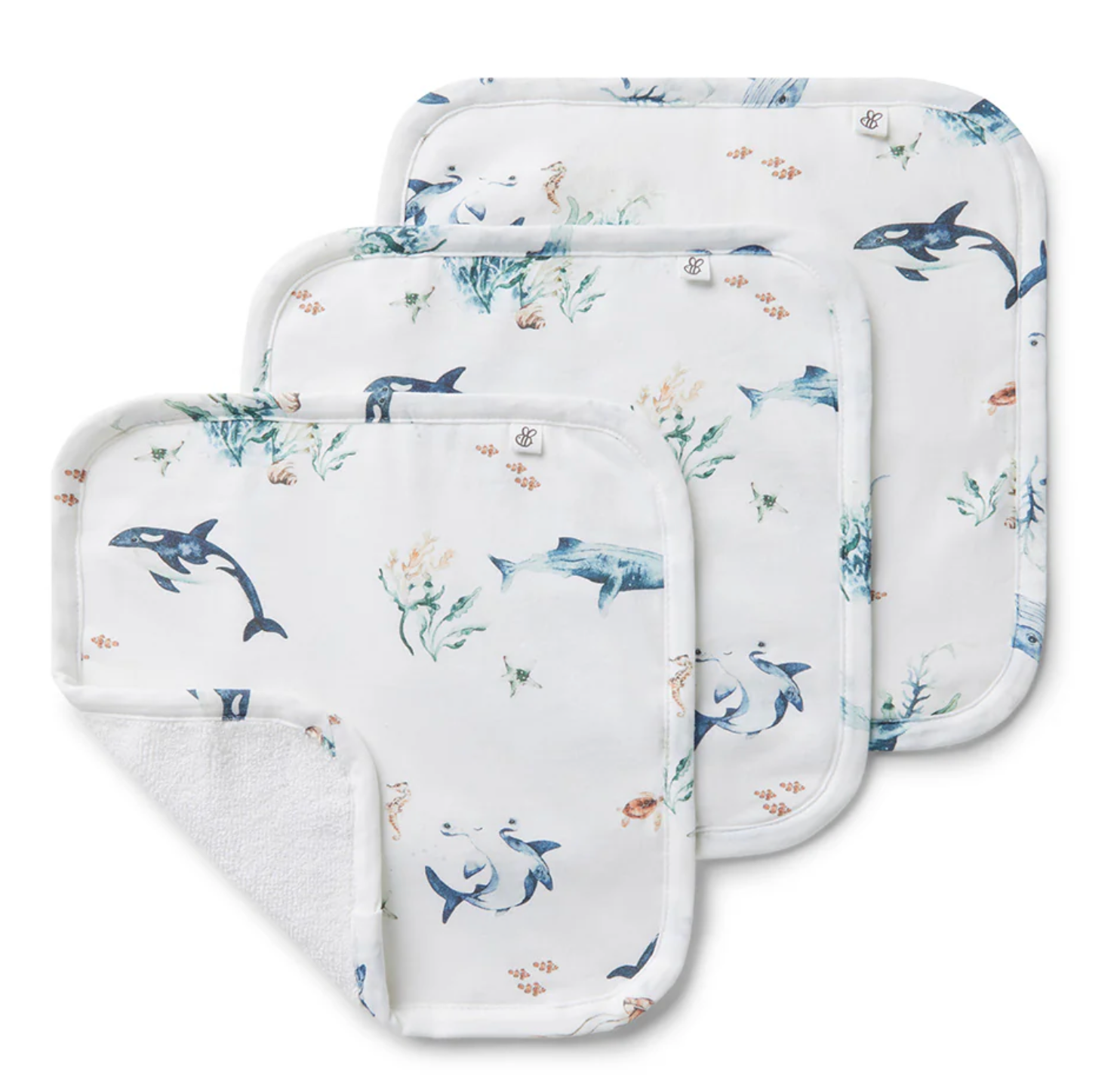 Ocean Organic Wash Cloths - 3 Pack