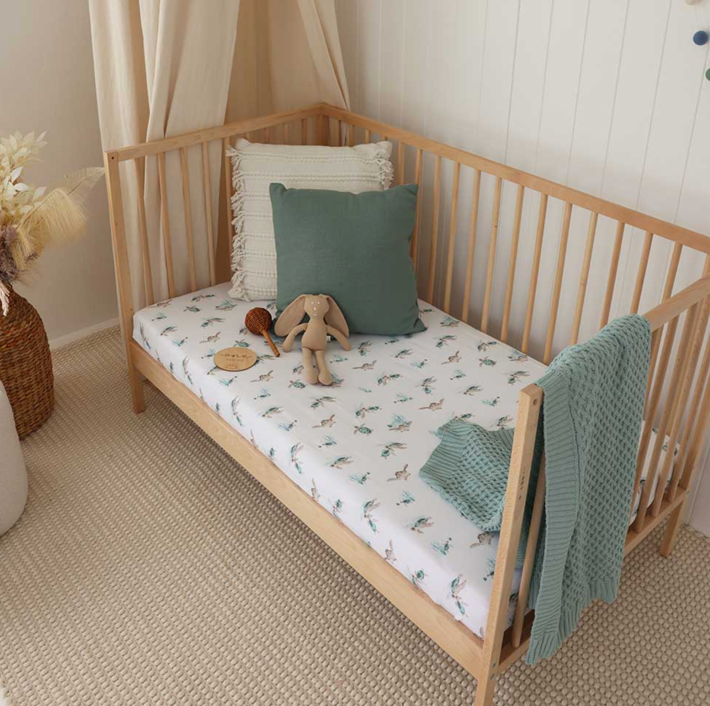 Turtle Organic Fitted Cot Sheet