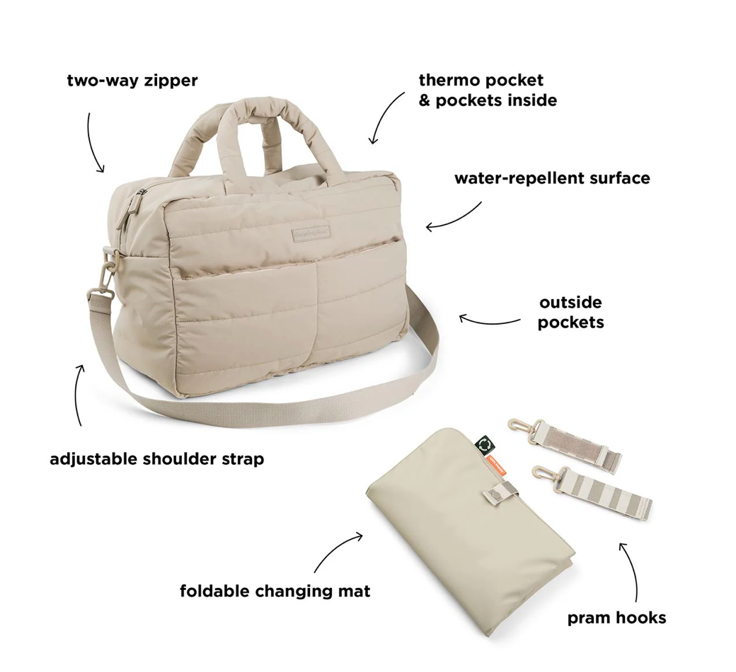 Done by Deer Quilted Changing Bag Sand