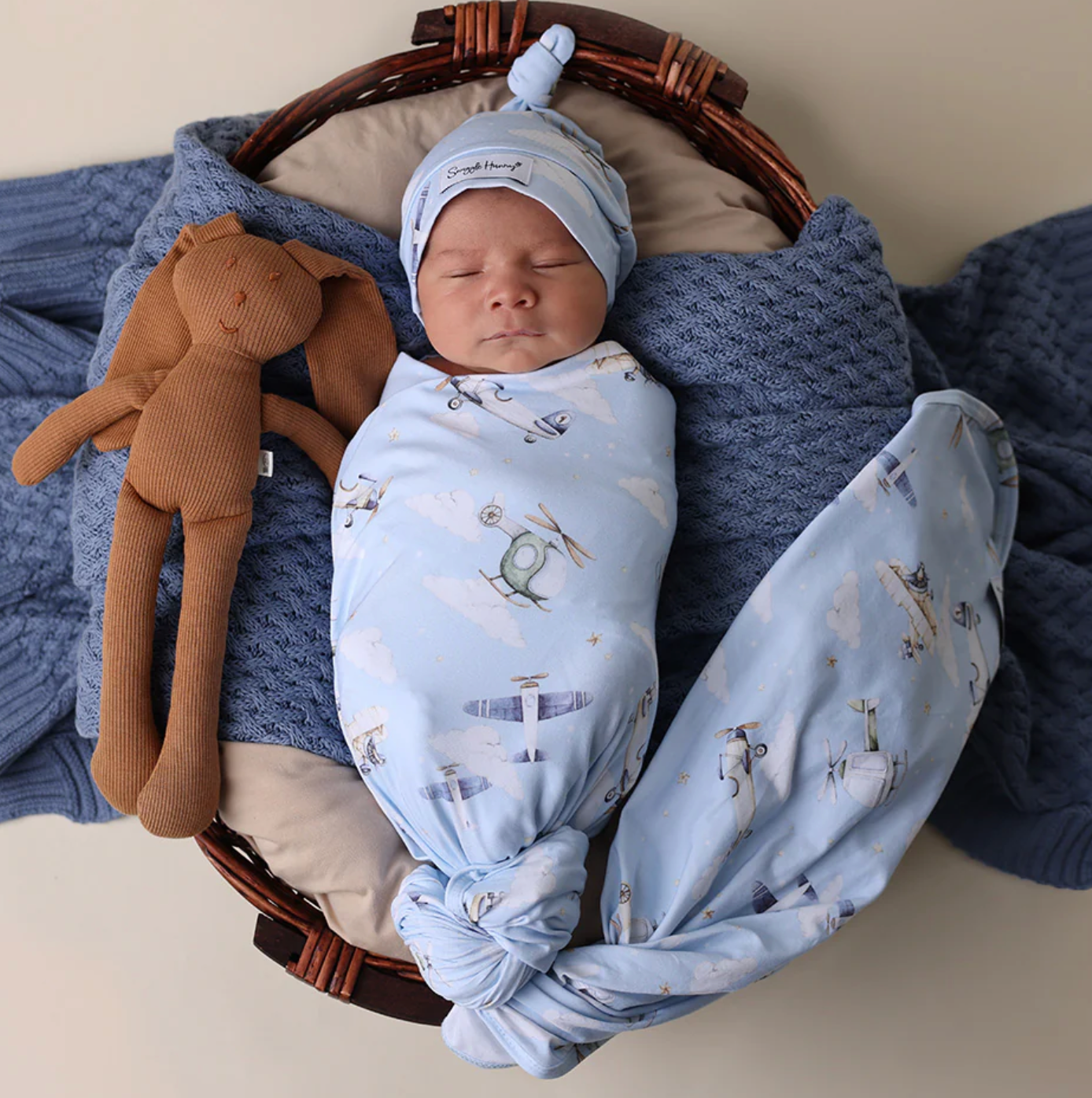 Taking Flight Organic Jersey Wrap & Beanie Set