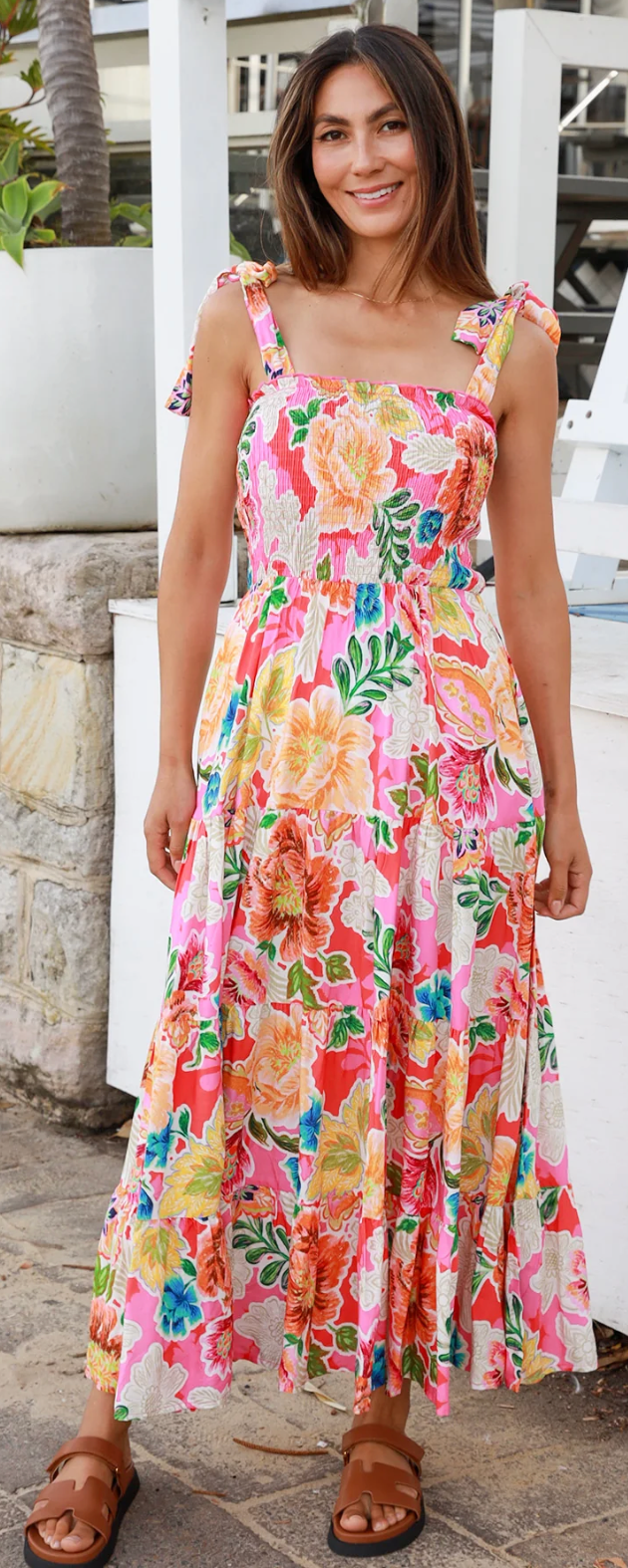 Kianna Pink Slip Maxi Dress