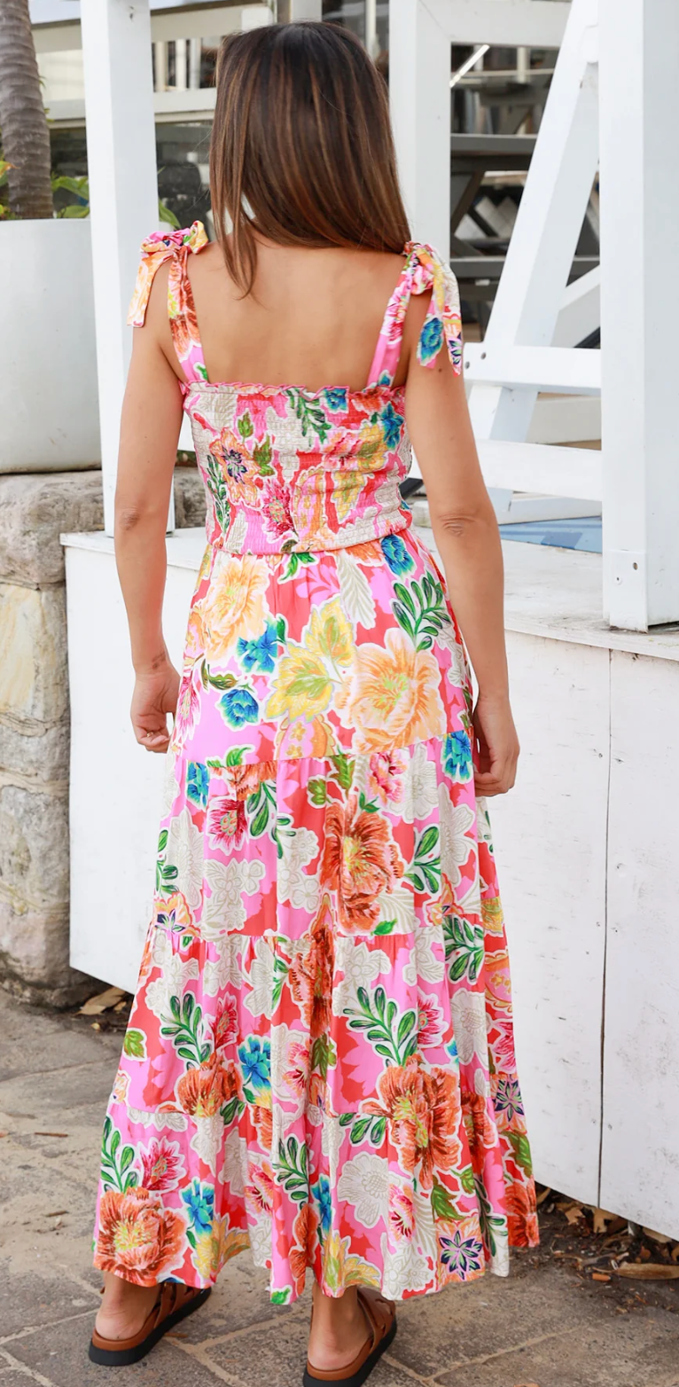 Kianna Pink Slip Maxi Dress