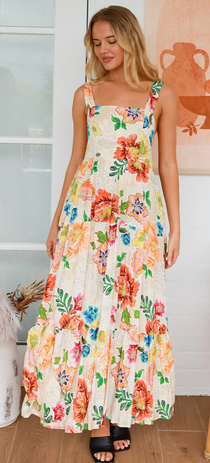 Kianna Cream Maxi Dress